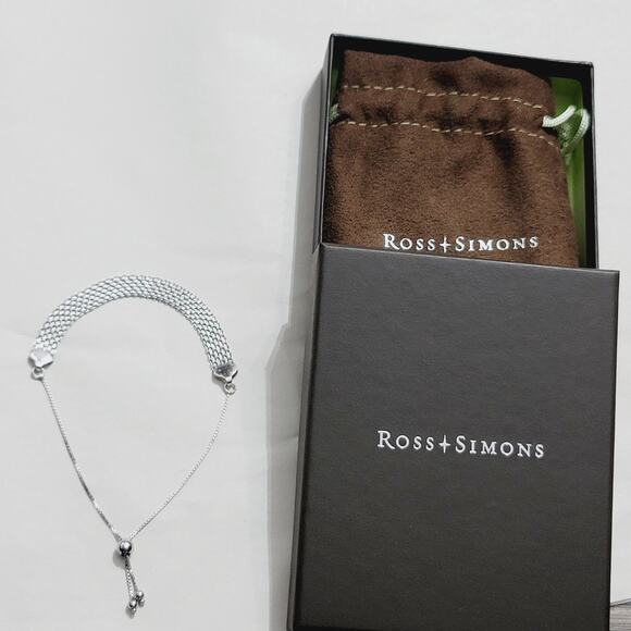 Ross Simons Sterling Silver Mesh Bolo Bracelet - Picture 1 of 8